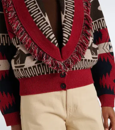 Alanui Icon Jacquard wool and cashmere cardigan | Thumbnail 4