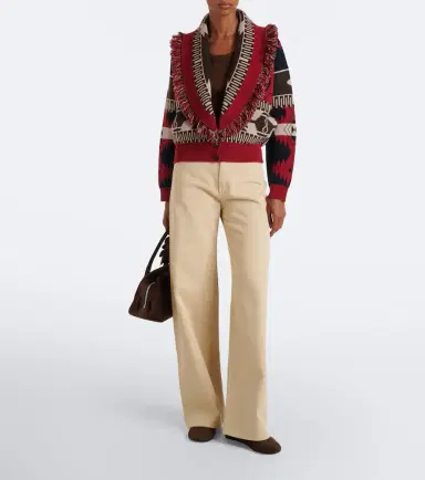 Alanui Icon Jacquard wool and cashmere cardigan | Thumbnail 5
