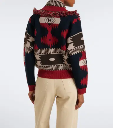 Alanui Icon Jacquard wool and cashmere cardigan | Thumbnail 6