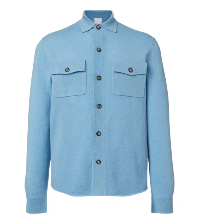 Allude Knitted wool and cashmere shirt