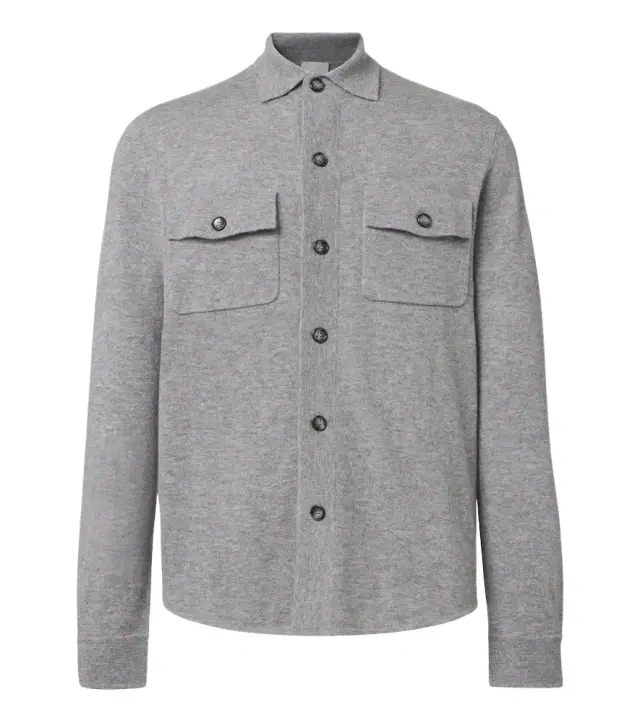 Allude Knitted wool and cashmere shirt