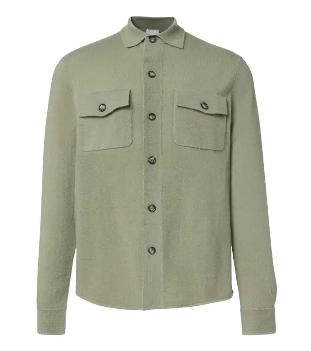 Allude Knitted wool and cashmere shirt
