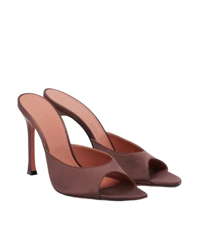 Amina Muaddi Alexa satin mules