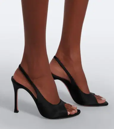 Amina Muaddi Alexa satin slingbacks | Thumbnail 5