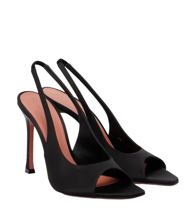 Amina Muaddi Alexa satin slingbacks