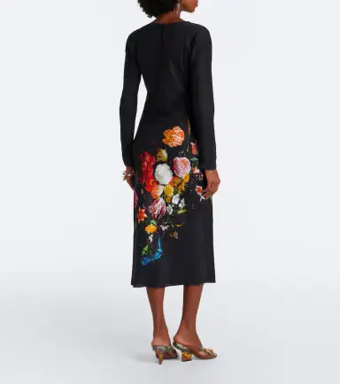 Dries Van Noten Floral satin maxi dress | Thumbnail 3