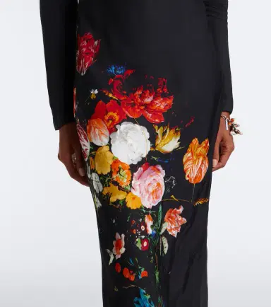 Dries Van Noten Floral satin maxi dress | Thumbnail 4