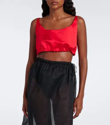Prada Silk duchesse crop top | Thumbnail 4
