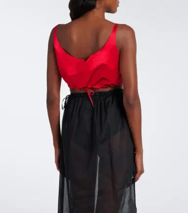 Prada Silk duchesse crop top | Thumbnail 5