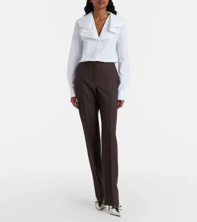 Alexander McQueen Striped wool straight pants | Thumbnail 2 Alexander McQueen Striped wool straight pants | Thumbnail 2