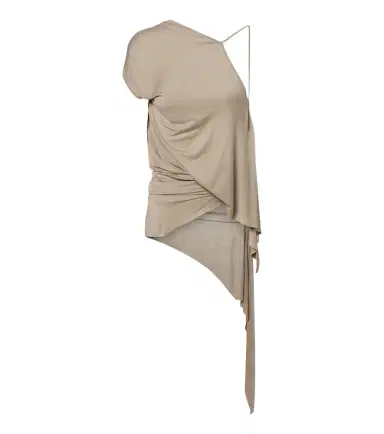 Rick Owens Lilies Tungsten draped open-back jersey top | Thumbnail 1 Rick Owens Lilies Tungsten draped open-back jersey top | Thumbnail 1