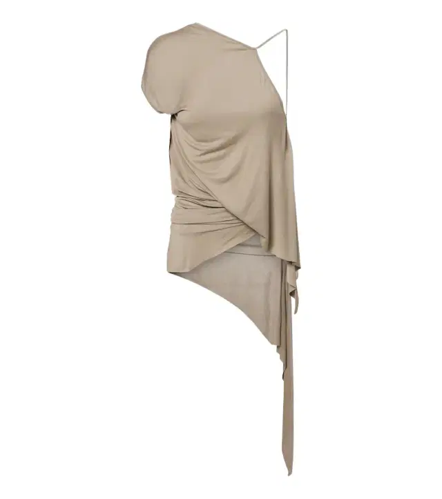 Rick Owens Lilies Tungsten draped open-back jersey top