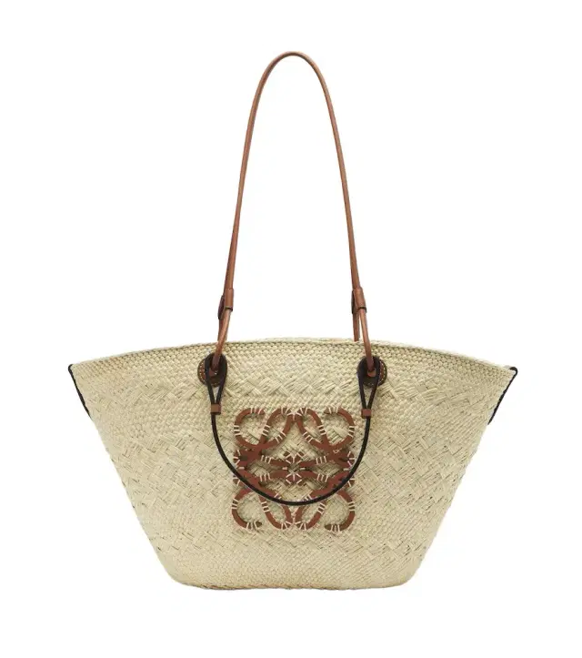 Loewe Anagram Medium leather-trimmed basket bag