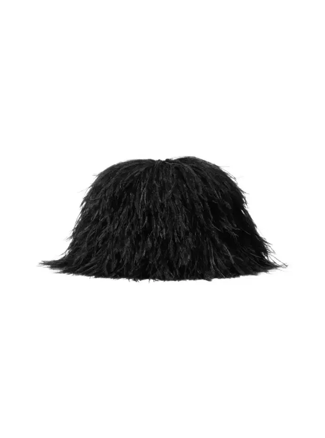 Michael Kors Collection Hand-Embroidered Ostritch Plume Bucket Hat
