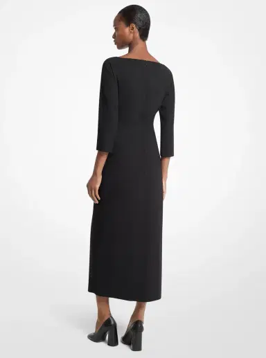 Michael Kors Collection Stretch Wool Crepe Ruched Dress in | Thumbnail 2 Michael Kors Collection Stretch Wool Crepe Ruched Dress in | Thumbnail 2