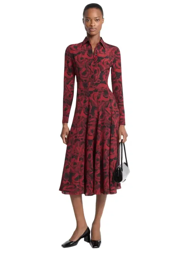 Michael Kors Collection Floral Print Crepe De Chine Shirtdress