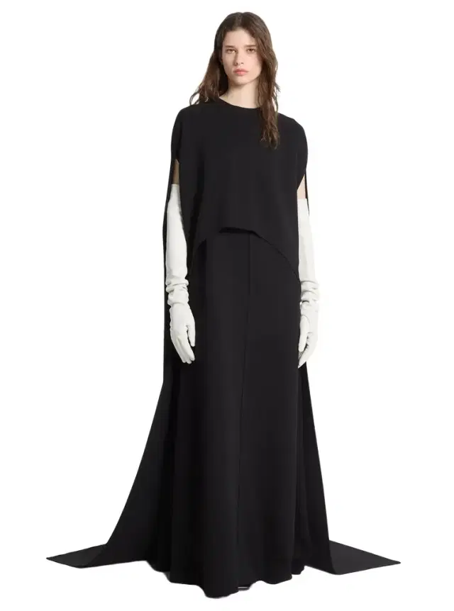 Michael Kors Collection Double Faced Stretch Wool Cape Gown