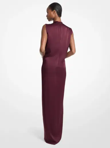 Michael Kors Collection Draped Satin Charmeuse Column Gown | Thumbnail 2