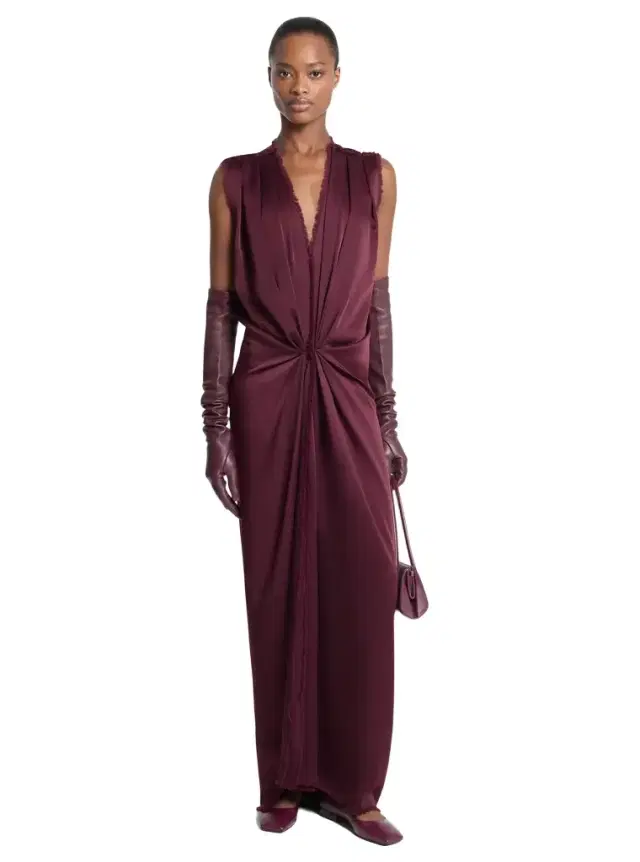 Michael Kors Collection Draped Satin Charmeuse Column Gown