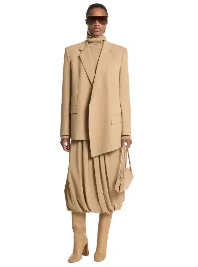 Michael Kors Collection Stretch Wool Crepe Asymmetric Blazer