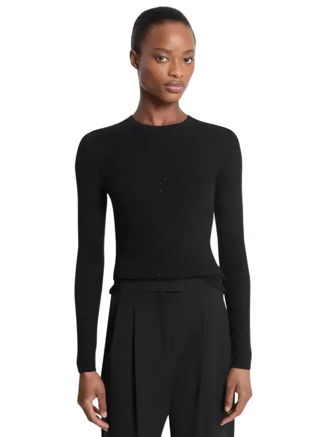 Michael Kors Collection Embellished Tissue Cashmere Sweater