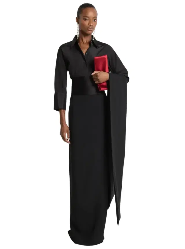 Michael Kors Collection Double Crepe Sablé Tuxedo Pencil Skirt With Train