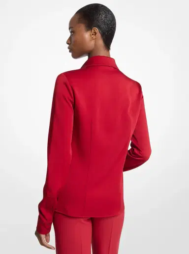Michael Kors Collection Hansen Satin Charmeuse Blouse | Thumbnail 2