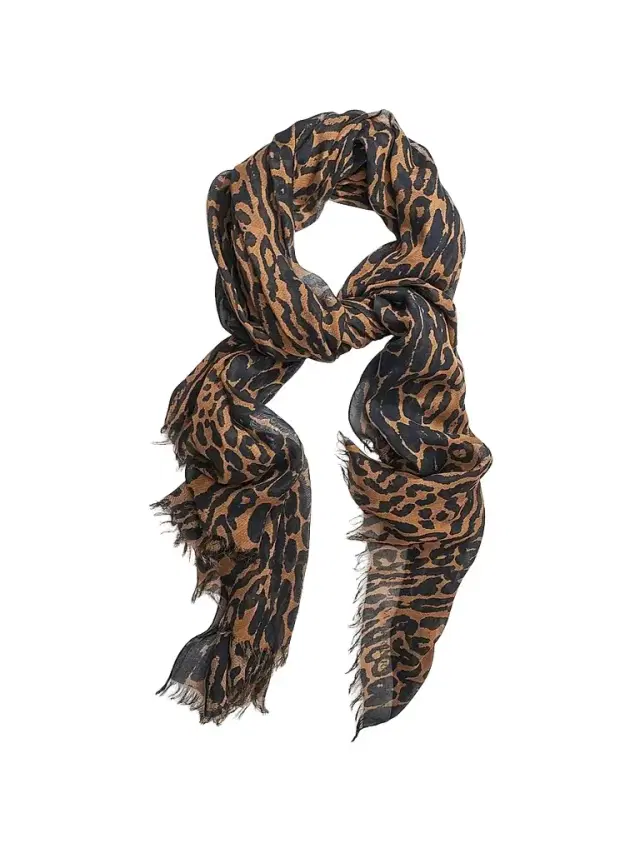 Carolina Herrera Women's Leopard Print Fringe Scarf