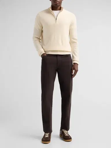 Vince Men's Boiled Cashmere Zip Sweater - Bone | Thumbnail 2