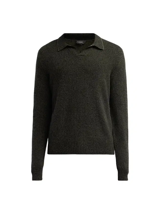 Vince Men's Thermal Cashmere V-Neck Sweater - Night Leaf Black - Size XXL