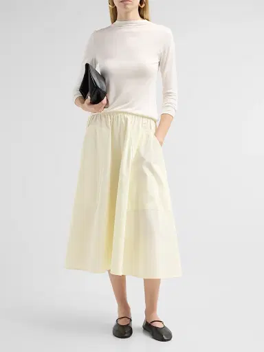 Vince Women's Pocket Full Cotton Midi-Skirt - Sun Petal | Thumbnail 2 Vince Women's Pocket Full Cotton Midi-Skirt - Sun Petal | Thumbnail 2