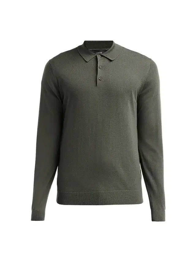 Vince Men's Merino Wool Polo Sweater - Night Leaf - Size XXL