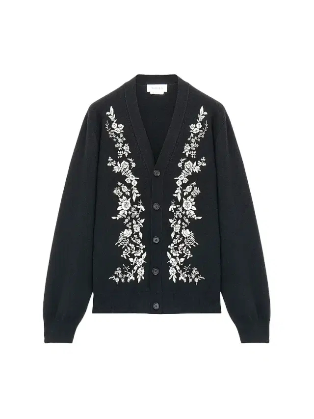 McQueen Men's Embroidered Wool Cardigan - Black