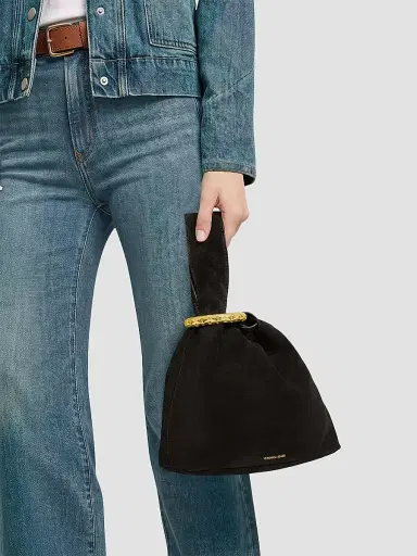 Veronica Beard Women's Swing Suede Clutch - Black | Thumbnail 2 Veronica Beard Women's Swing Suede Clutch - Black | Thumbnail 2