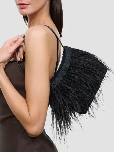 Staud Women's Winslow Beaded Feather Shoulder Bag | Thumbnail 2