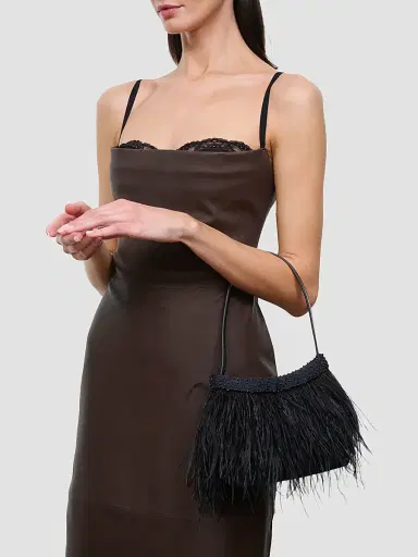 Staud Women's Winslow Beaded Feather Shoulder Bag | Thumbnail 3