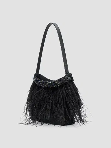 Staud Women's Winslow Beaded Feather Shoulder Bag | Thumbnail 4