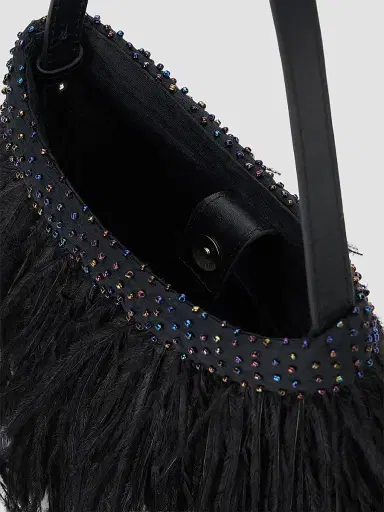 Staud Women's Winslow Beaded Feather Shoulder Bag | Thumbnail 6