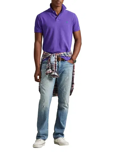 Polo Ralph Lauren Men's Custom-Slim-Fit Mesh Polo Shirt - Cabana Purple | Thumbnail 2