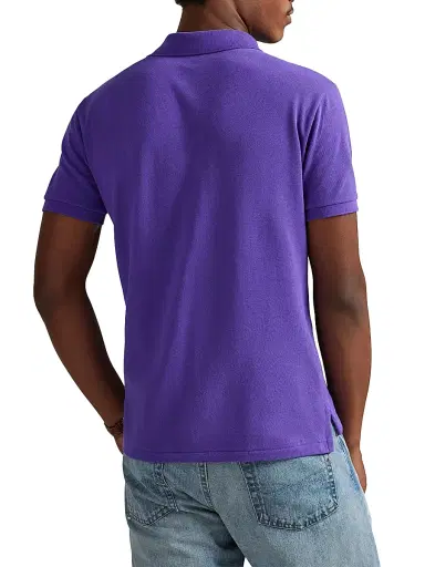 Polo Ralph Lauren Men's Custom-Slim-Fit Mesh Polo Shirt - Cabana Purple | Thumbnail 4