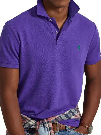 Polo Ralph Lauren Men's Custom-Slim-Fit Mesh Polo Shirt - Cabana Purple | Thumbnail 5
