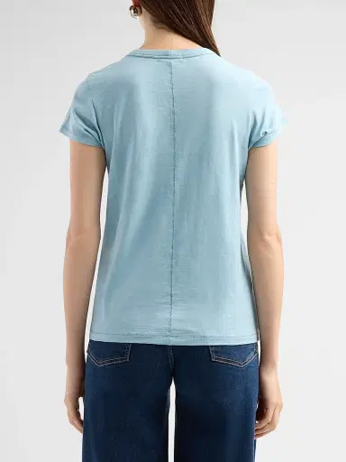 rag & bone Women's The Slub Cotton T-Shirt - Teal Blue | Thumbnail 3