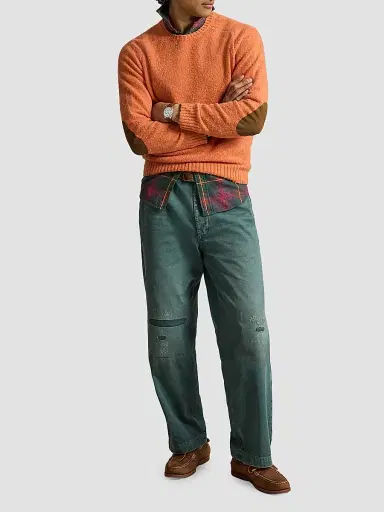 Polo Ralph Lauren Men's Elbow-Patch Wool-Cashmere Crewneck Sweater | Thumbnail 2 Polo Ralph Lauren Men's Elbow-Patch Wool-Cashmere Crewneck Sweater | Thumbnail 2