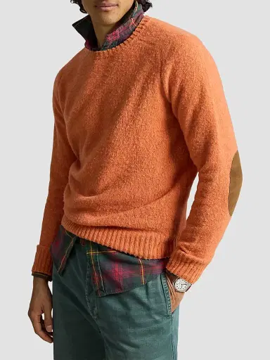 Polo Ralph Lauren Men's Elbow-Patch Wool-Cashmere Crewneck Sweater | Thumbnail 4 Polo Ralph Lauren Men's Elbow-Patch Wool-Cashmere Crewneck Sweater | Thumbnail 4