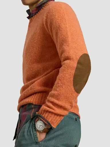 Polo Ralph Lauren Men's Elbow-Patch Wool-Cashmere Crewneck Sweater | Thumbnail 5 Polo Ralph Lauren Men's Elbow-Patch Wool-Cashmere Crewneck Sweater | Thumbnail 5