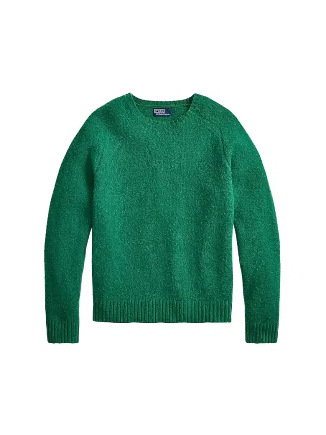 Polo Ralph Lauren Men's Elbow-Patch Wool-Cashmere Crewneck Sweater - Green Basil