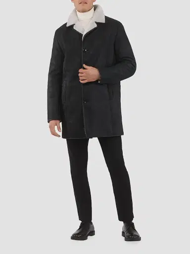 Gorski Men's Merino Shearling Lamb Stroller Jacket - Black | Thumbnail 2 Gorski Men's Merino Shearling Lamb Stroller Jacket - Black | Thumbnail 2