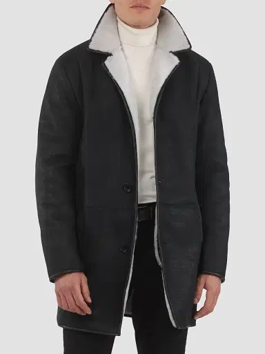 Gorski Men's Merino Shearling Lamb Stroller Jacket - Black | Thumbnail 3 Gorski Men's Merino Shearling Lamb Stroller Jacket - Black | Thumbnail 3