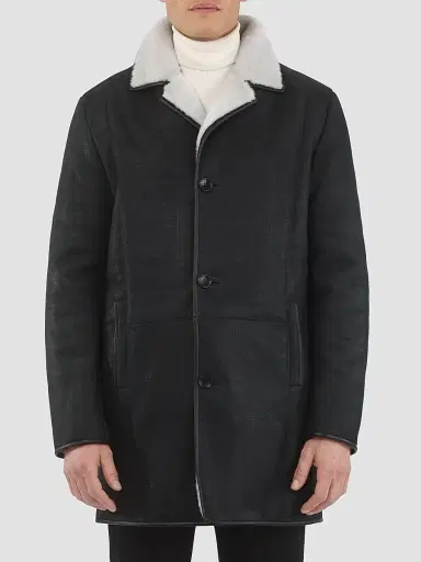 Gorski Men's Merino Shearling Lamb Stroller Jacket - Black | Thumbnail 4 Gorski Men's Merino Shearling Lamb Stroller Jacket - Black | Thumbnail 4