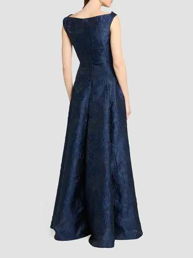 Talbot Runhof Women's Floral Jacquard Ballgown - Armada - Size 16 | Thumbnail 3